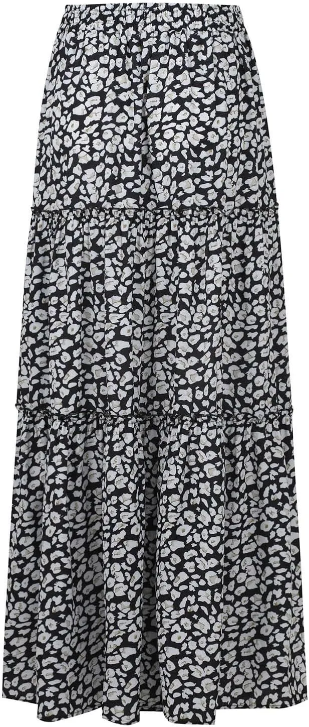 Beach Skirts for Women, Boho Maxi Trendy Casual Vacation Flowy Womens Skirts