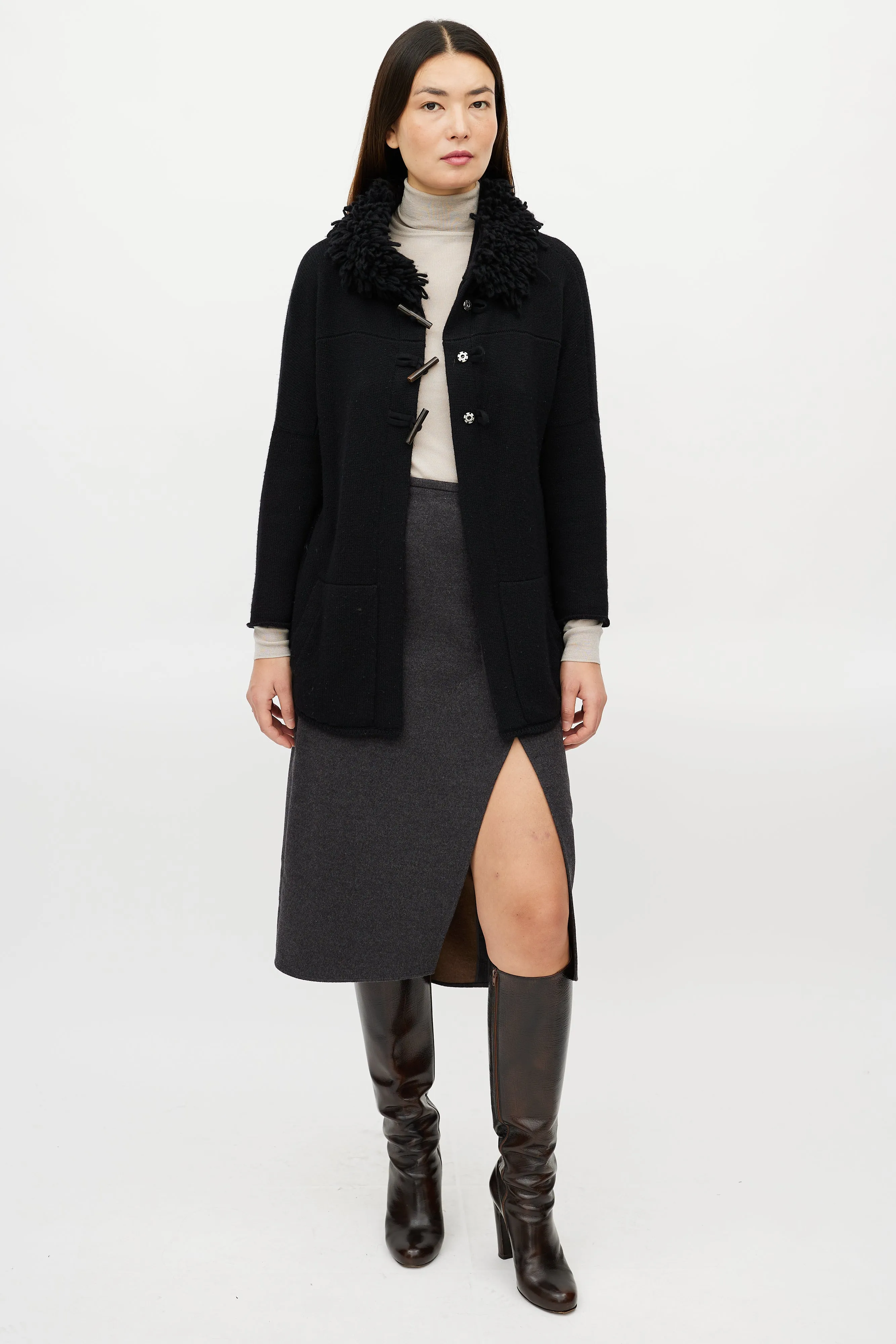 Black Cashmere Knit Jacket