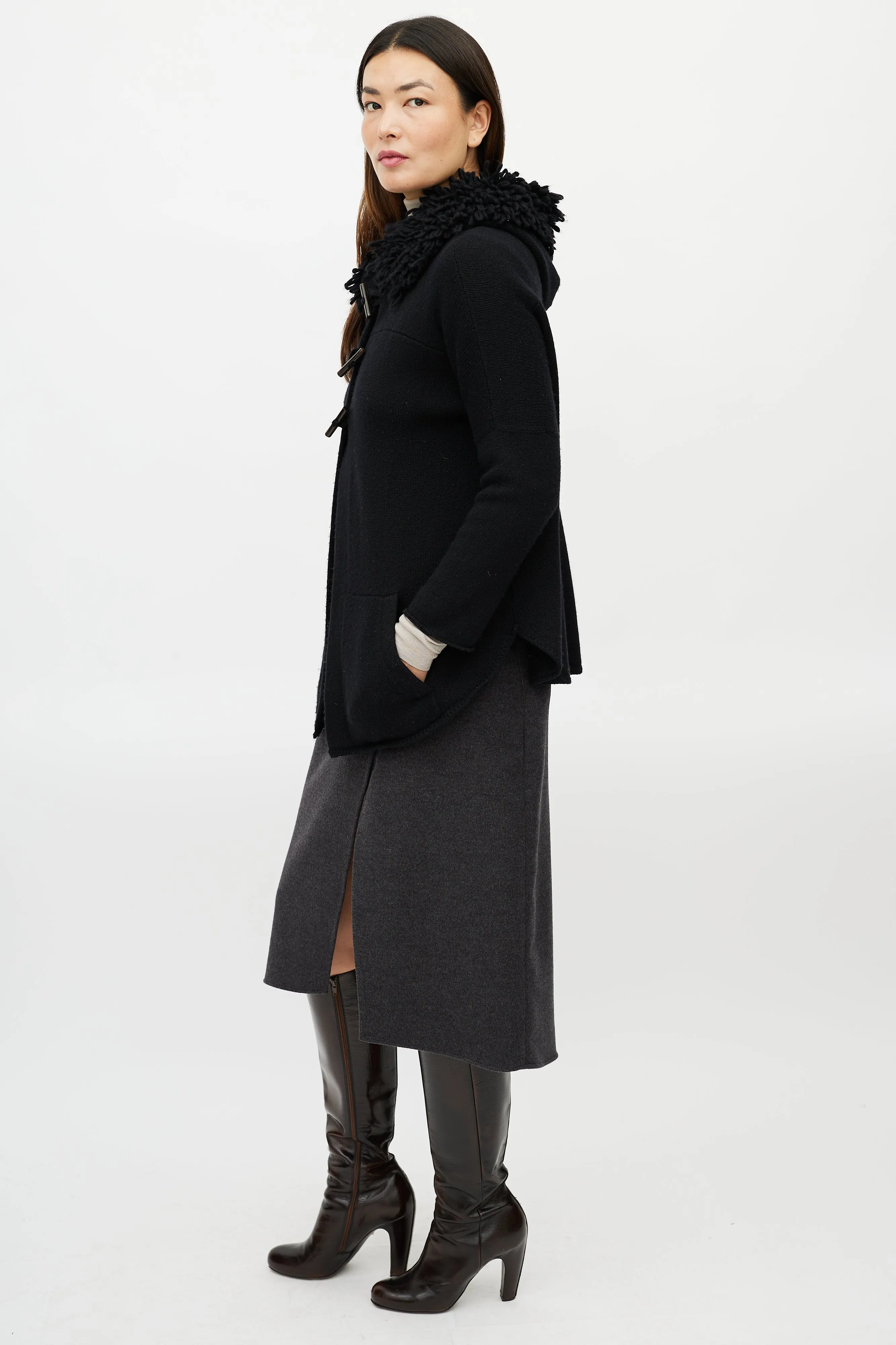 Black Cashmere Knit Jacket