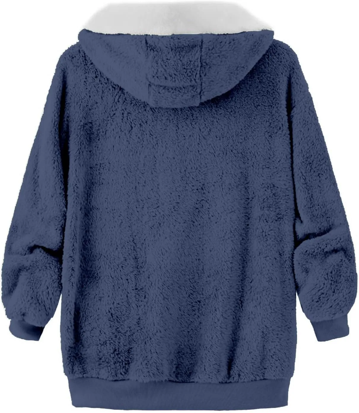Casual Full Zip Sherpa Hoodies for Women Fleece Warm Soft Oversized Sweatshirts Drawstring Long Sleeve Winter Jackets