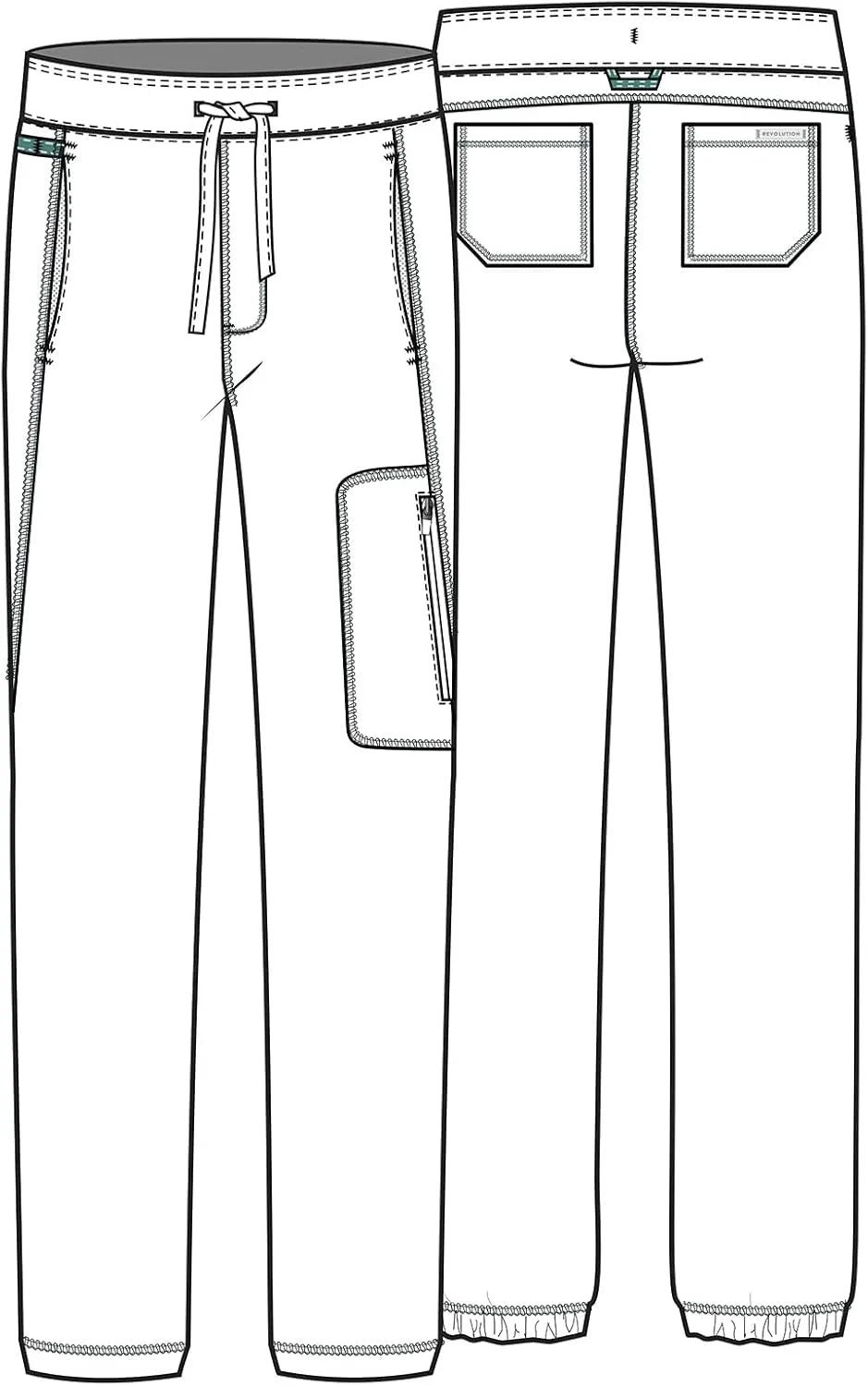 Cherokee Men Scrubs Pant Natural Rise Jogger with Zip Cargo Pocket WW012