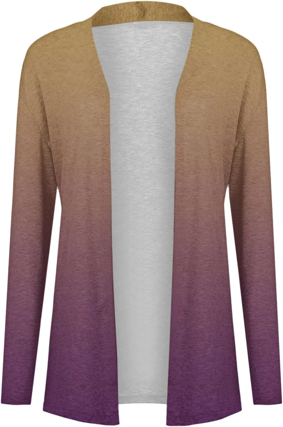 HGps8w Womens Cardigans 2025 Fall Casual Open Front Gradient Lightweight Thin Sweaters Coat Jacket Outerwear