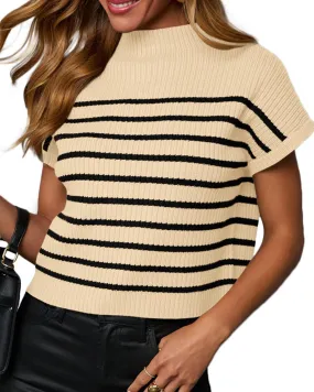Lacozy Women's Loose Short Sleeve Knit Sweater Soft Crew Neck Pullover Tops Casual Spring Summer Fashion Clothes 2025