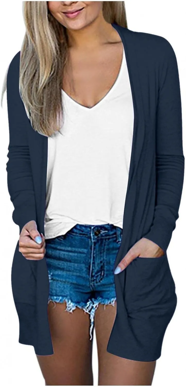Lightweight Cardigan for Women with Pockets Casual Trendy Plus Size Sweaters for Women Fall Fashion Long Cardigans for Women