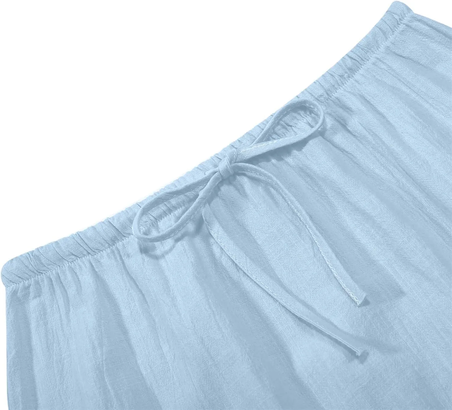 Linen Maxi Skirts for Women Trendy Summer Comfy Drawstring A Line Skirts Casual Beach Vacation Boho Flowy Long Skirts