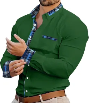 Men's Shirt Men's Printed Casual Buttons Long Sleeved Shirt
