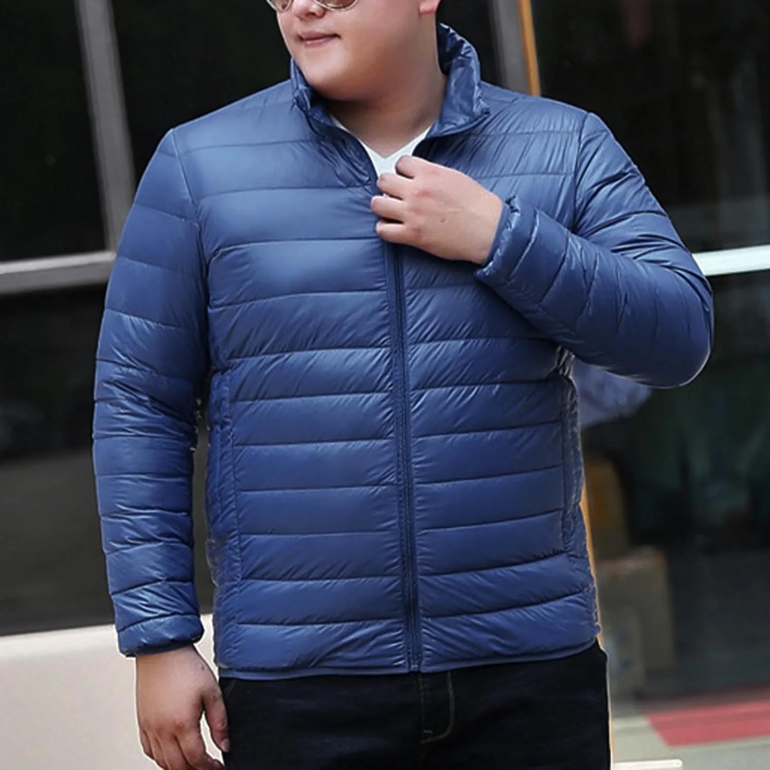 Men's Winter Jackets Lightweight Puffer Jacket Warm Quilted Jackets Plus Size Packable Down Jacket Stand Collar Coat