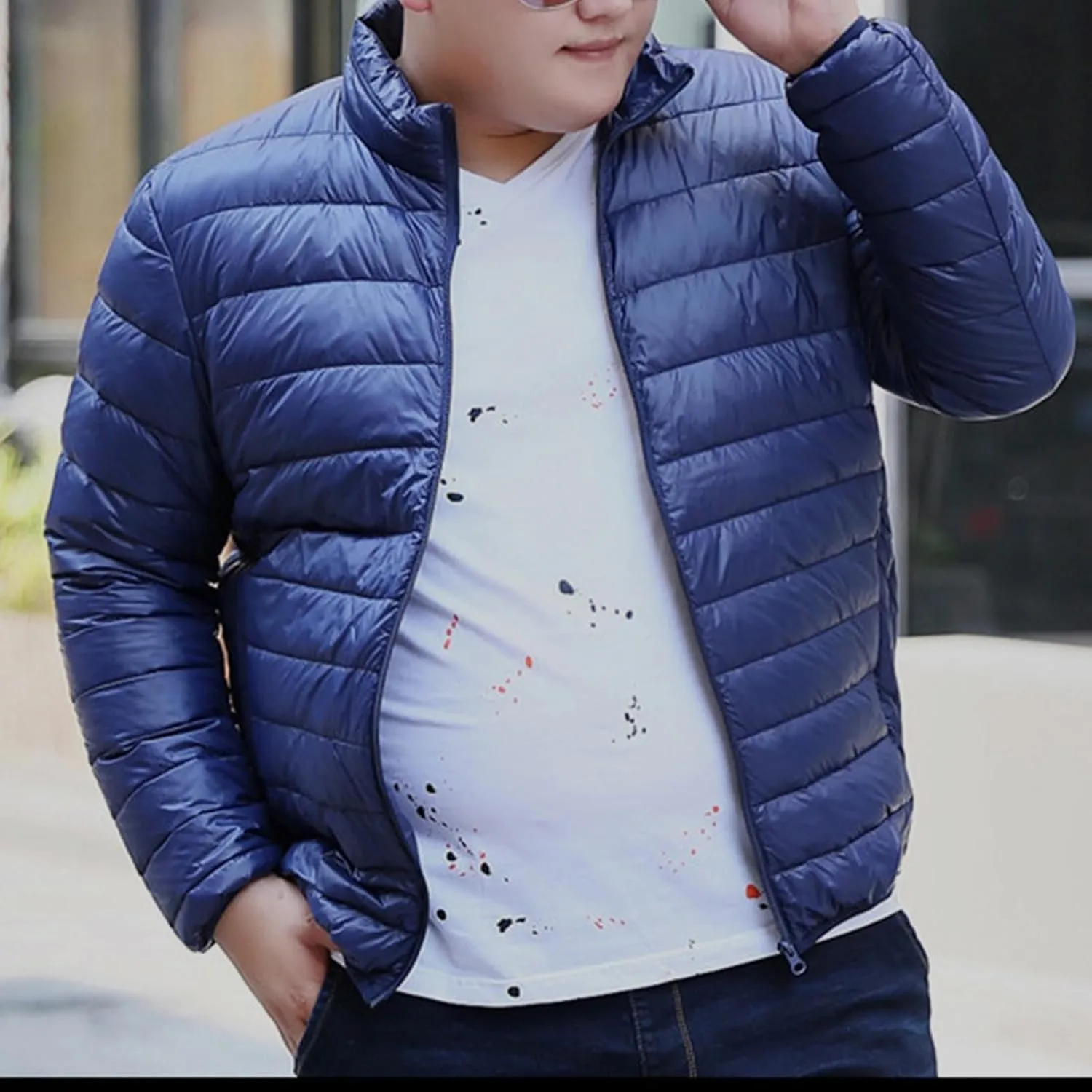 Men's Winter Jackets Lightweight Puffer Jacket Warm Quilted Jackets Plus Size Packable Down Jacket Stand Collar Coat