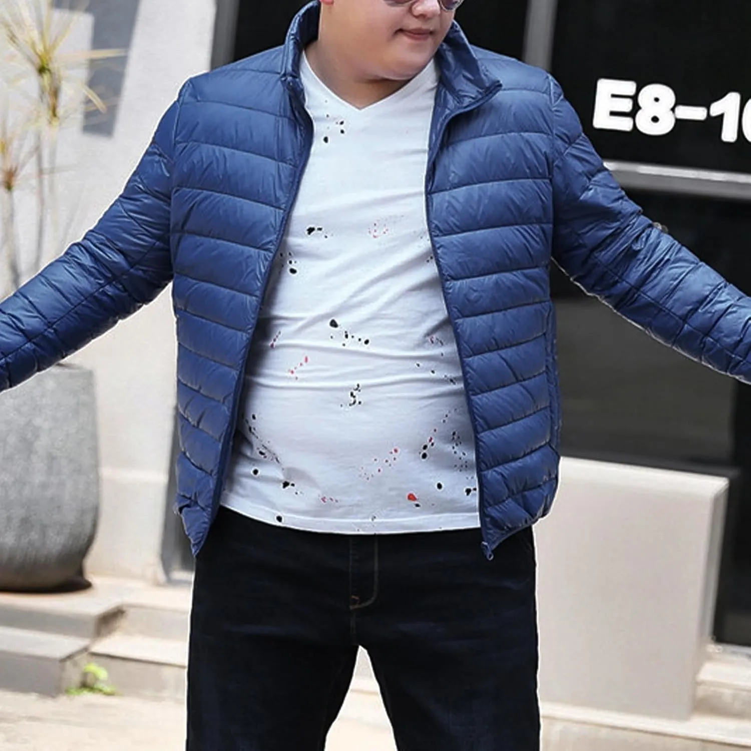 Men's Winter Jackets Lightweight Puffer Jacket Warm Quilted Jackets Plus Size Packable Down Jacket Stand Collar Coat