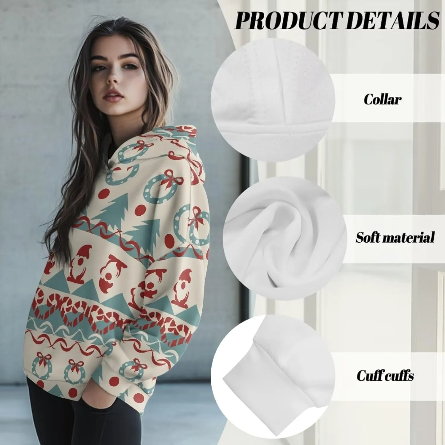 NDISTIN Women’s Pullover Sweatshirts Soft Skin Friendly Women's Baggy Hoodie Designed for Easy Movement