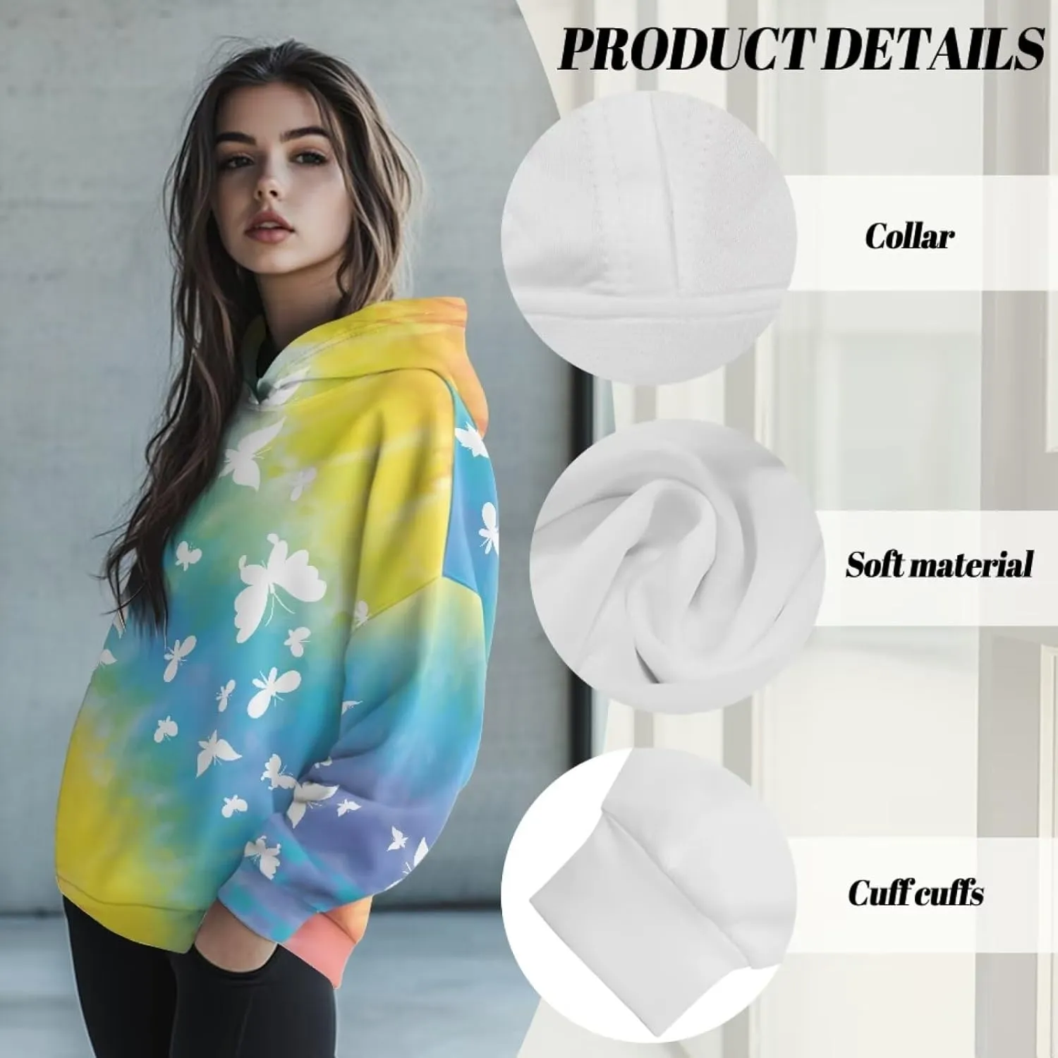 NDISTIN Women’s Pullover Sweatshirts Soft Skin Friendly Women's Baggy Hoodie Designed for Easy Movement