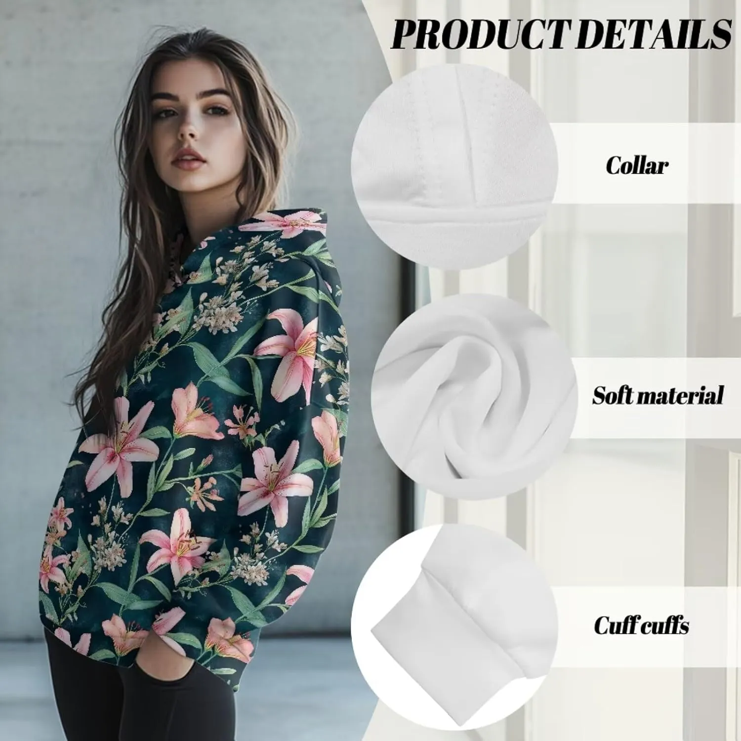 NDISTIN Women’s Pullover Sweatshirts Soft Skin Friendly Women's Baggy Hoodie Designed for Easy Movement