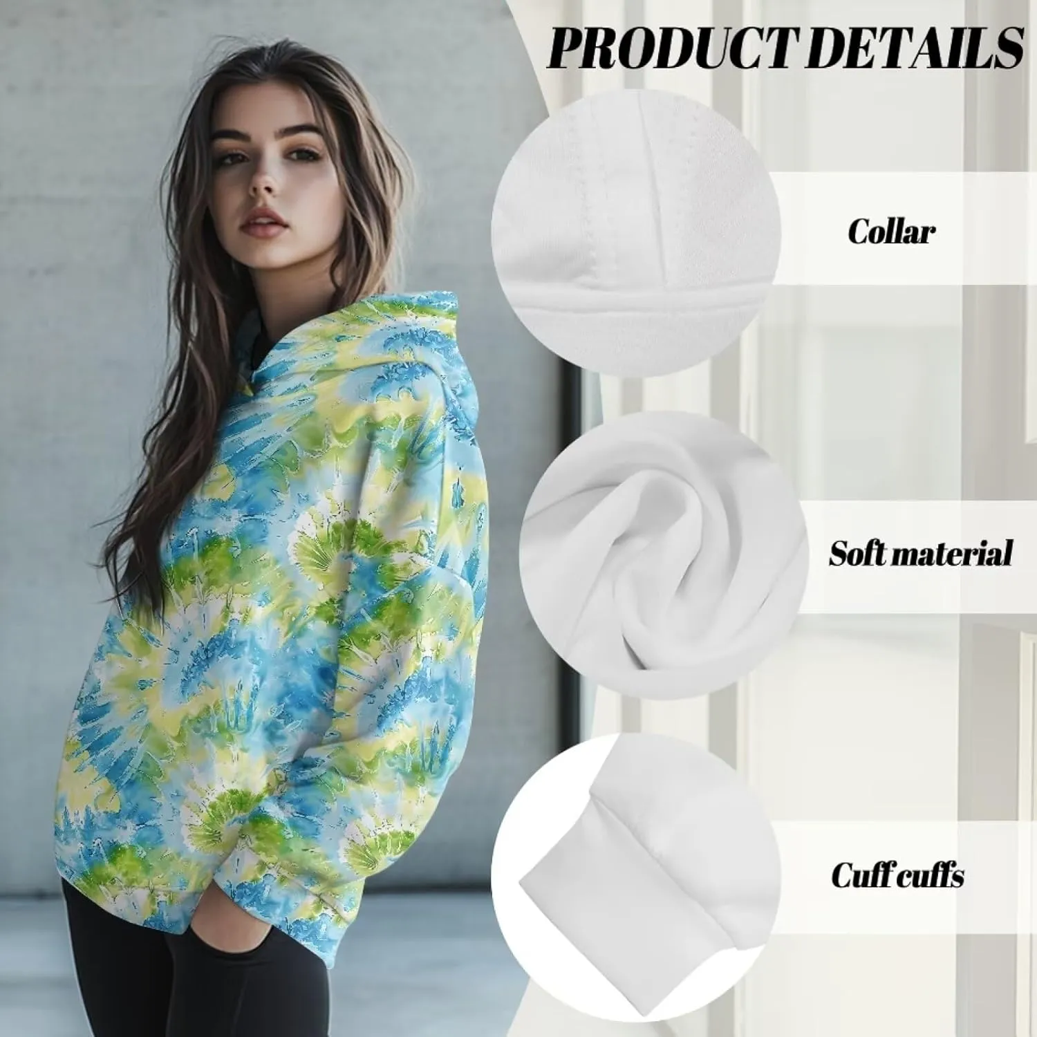 NDISTIN Women’s Pullover Sweatshirts Soft Skin Friendly Women's Baggy Hoodie Designed for Easy Movement