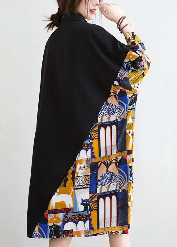 Print Cotton Blouses Dress Fall