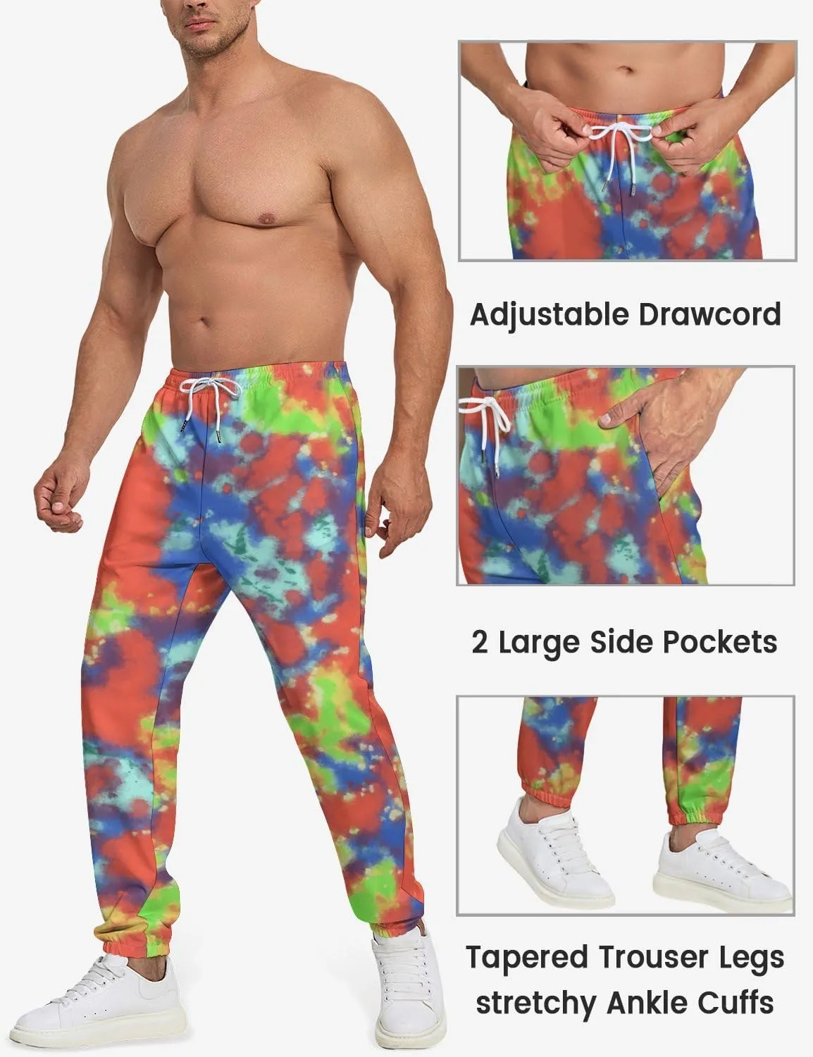 Sweatpants for Men Joggers Pant 3D Printed Sports Pants Casual Workout Pants Running Pants with Pockets
