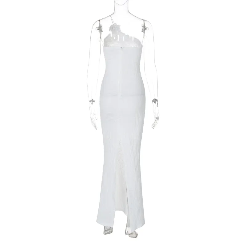 Wenkouban-Christmas Outfits New Year's Eve Dress Night Out Club Dresses cute winter outfits Yanelis One Shoulder Maxi Dress
