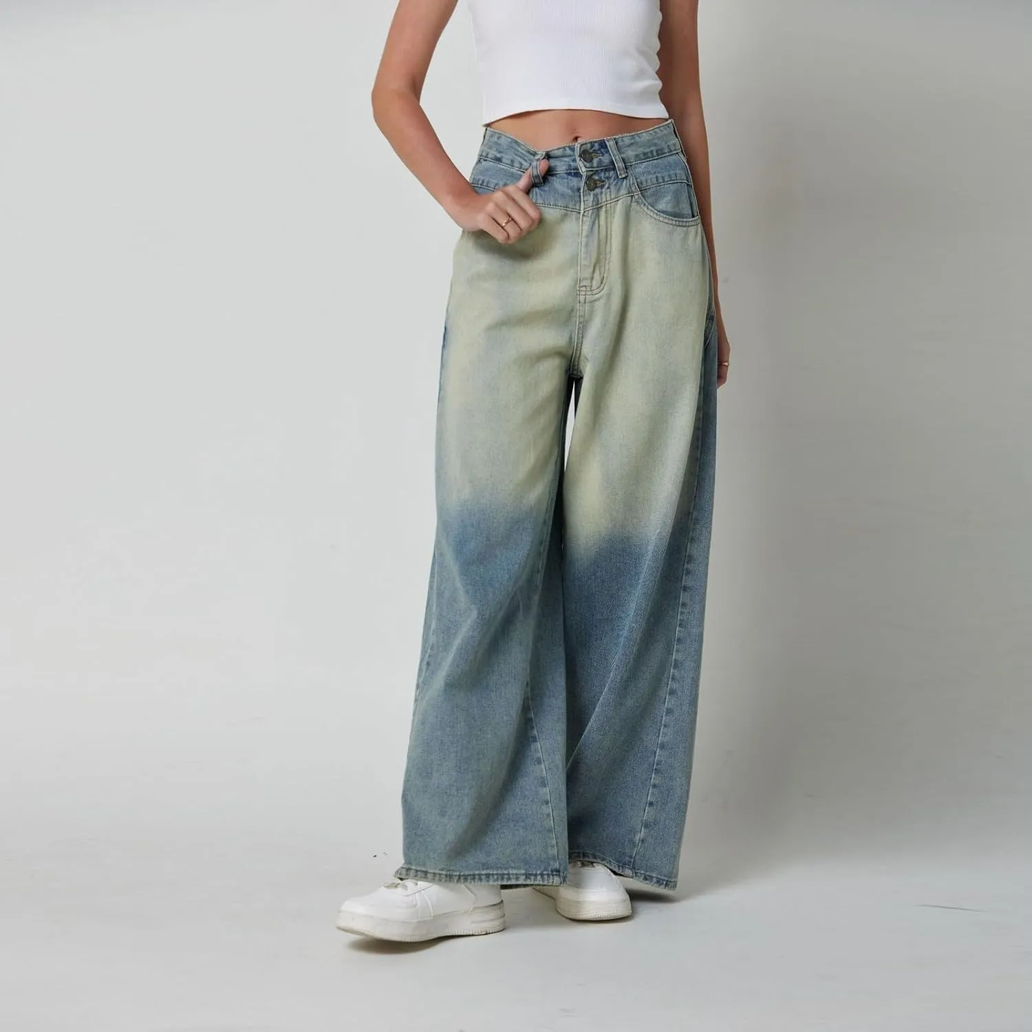 Wide Leg Jeans for Women Baggy Jeans for Woman High Waisted Loose Wide Leg Jean Womens Boyfriend Y2K Pants Trendy