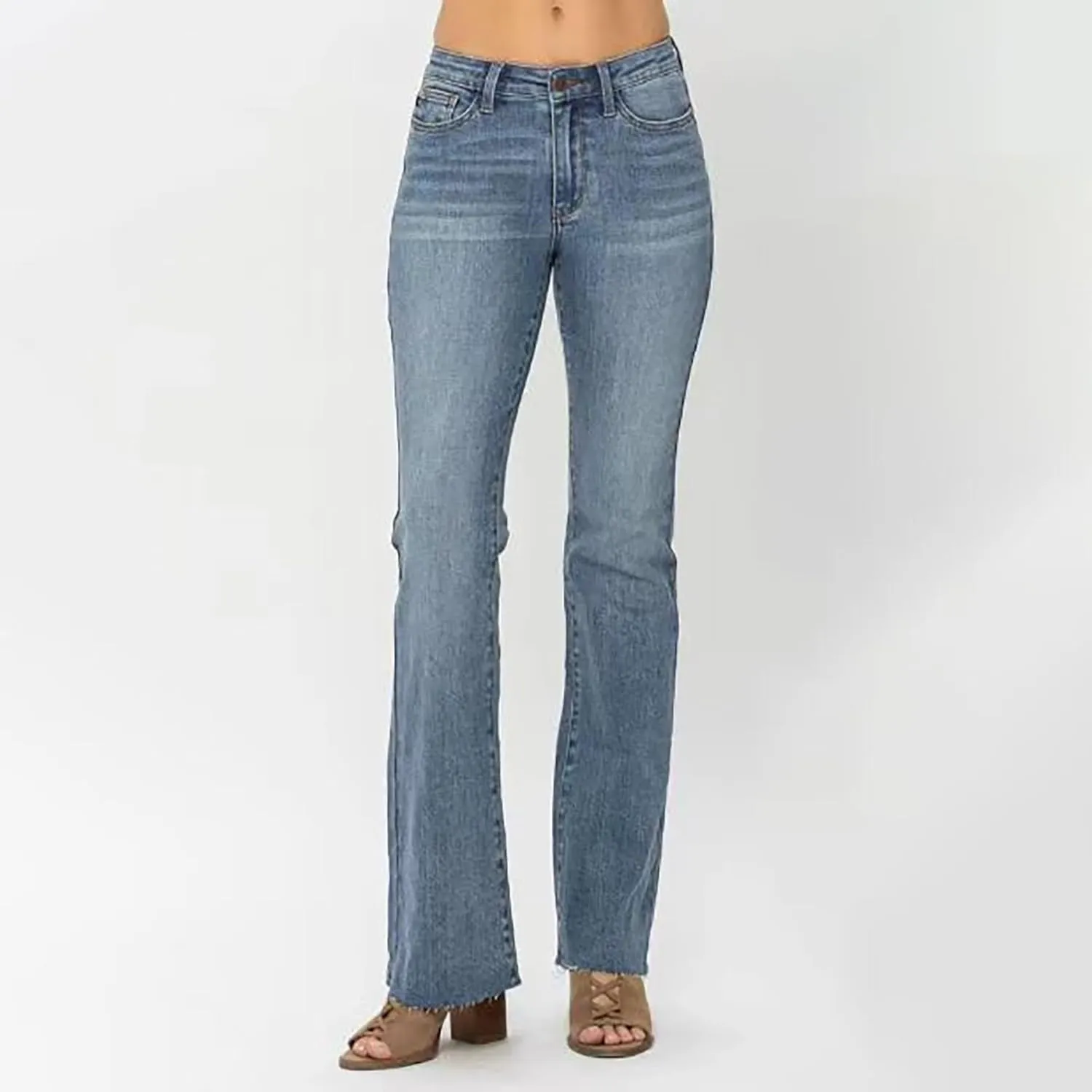 Womens Bootcut Jeans 90s Vintage Tummy Control Jeans High Rise Stretchy Stadeke Ripped Jeans Butt Lifting Jeans