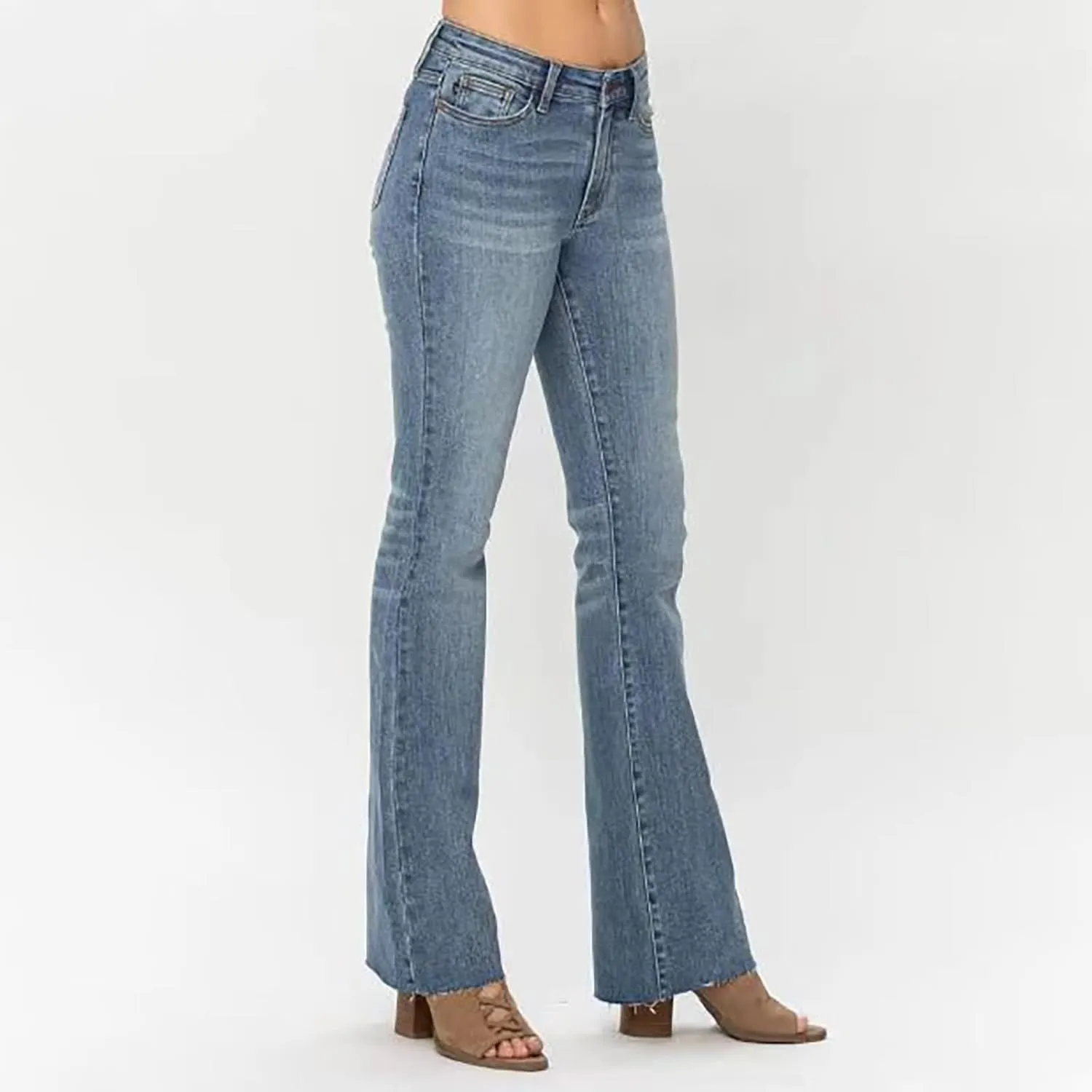 Womens Bootcut Jeans 90s Vintage Tummy Control Jeans High Rise Stretchy Stadeke Ripped Jeans Butt Lifting Jeans