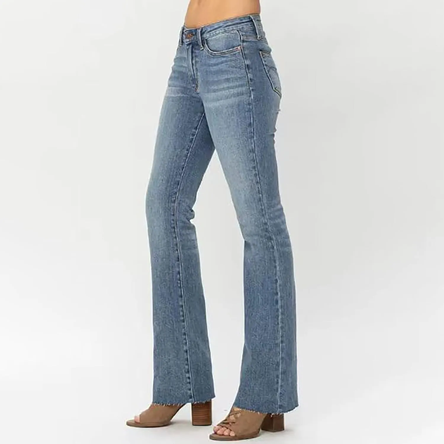 Womens Bootcut Jeans 90s Vintage Tummy Control Jeans High Rise Stretchy Stadeke Ripped Jeans Butt Lifting Jeans