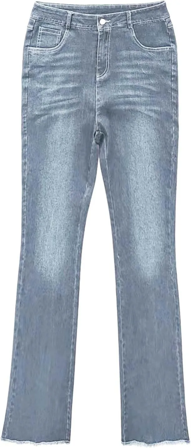 Womens Bootcut Jeans 90s Vintage Tummy Control Jeans High Rise Stretchy Stadeke Ripped Jeans Butt Lifting Jeans