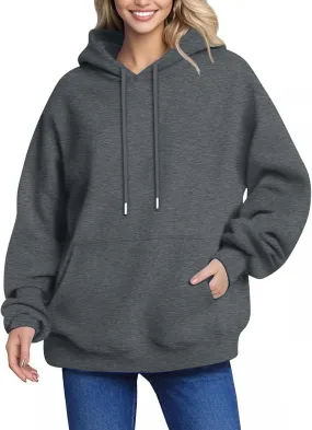 Women's Casual Oversized Hoodie Soft Fleece Pullover With Kangaroo Pocket, Perfect For Everyday