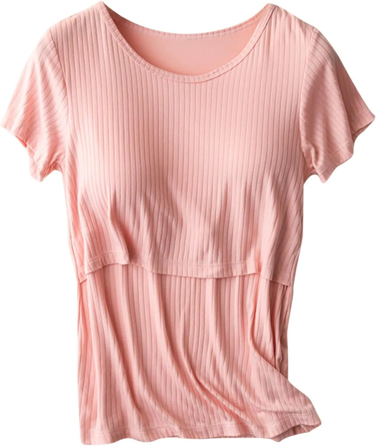 Womens Nursing Tops for Breastfeeding Soft Maternity Shirt Short Sleeve Comfy Pregnancy Clothes Lounge Blouse