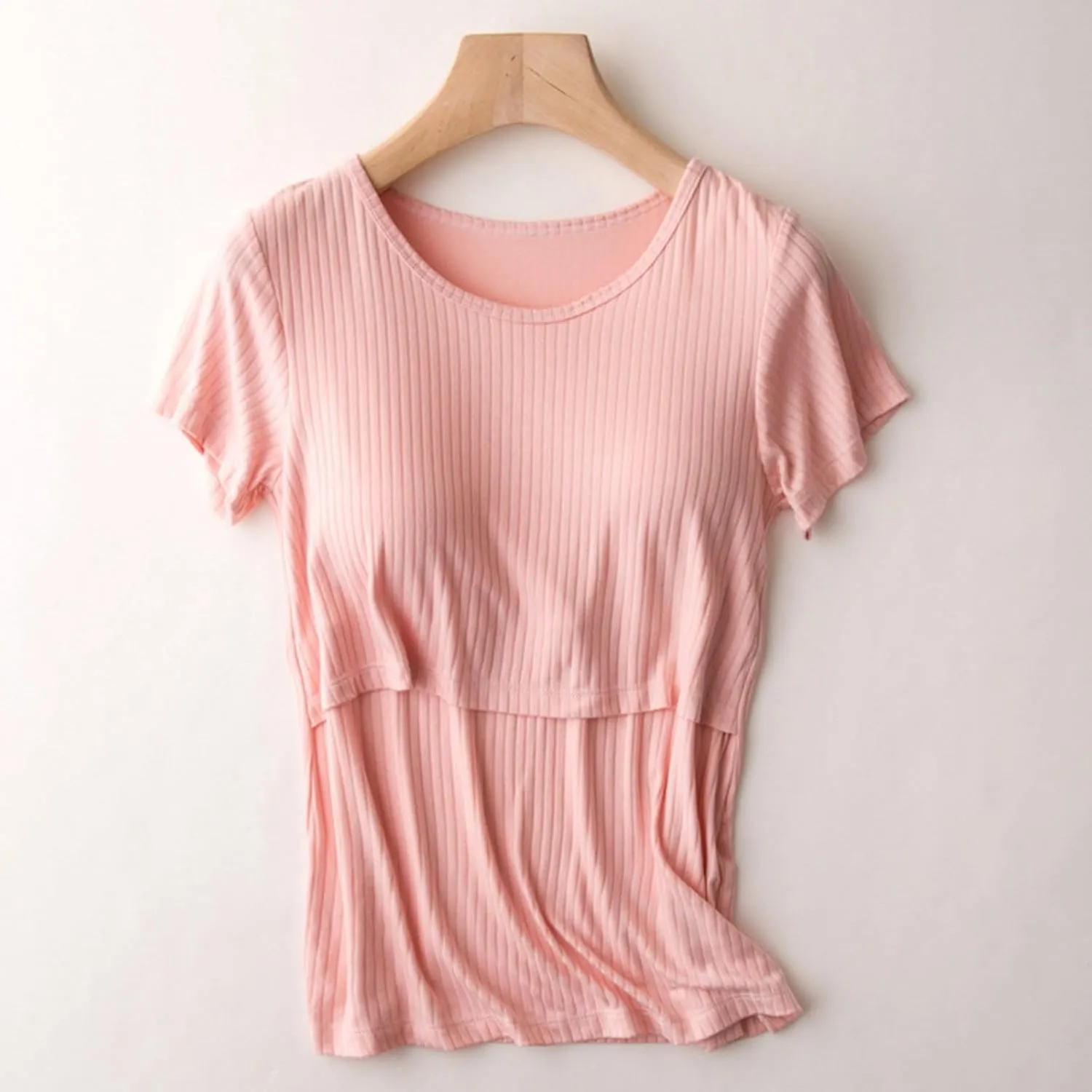 Womens Nursing Tops for Breastfeeding Soft Maternity Shirt Short Sleeve Comfy Pregnancy Clothes Lounge Blouse